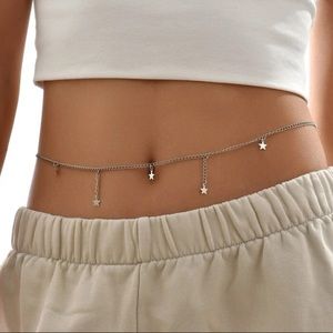 NEW! minimalist shooting star silver body chain belly waist chains